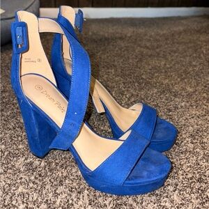Blue Platform Heels